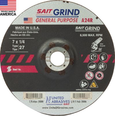 7x1/4x7/8" A24R Grinding Wheel