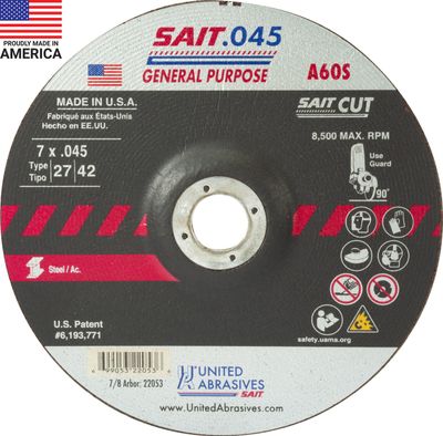 7x.045x7/8" Type 27 Grinding Wheel