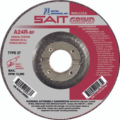 4-1/2x3/32x7/8" Type 27 Grinding Wheel