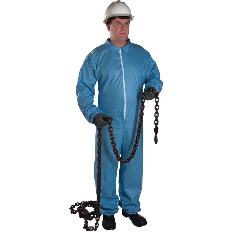 Lg Blue Fire Resistant Posiwear W/ Elastic Wrists & Ankles, Hood