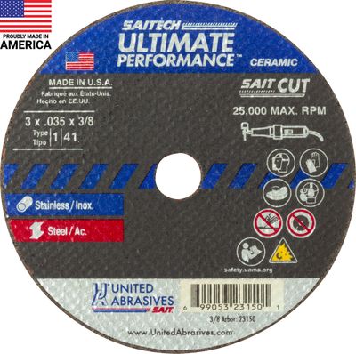 3x.035x3/8" Saitech Cut Off Wheel