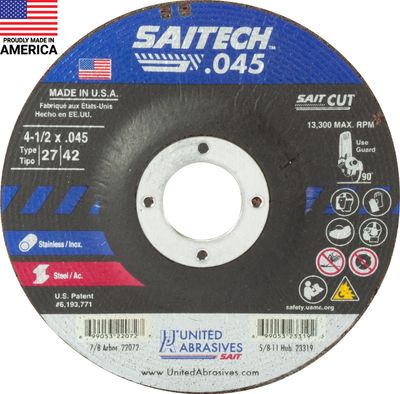 4-1/2x.045x7/8" Type 27 3M Cubitron Grinding Wheel