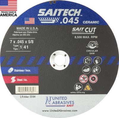 7x.045x5/8" Type 1 Saitech Cut Off Wheel