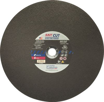 14x3/32x1" Type 1 Saitech Cut Off Wheel
