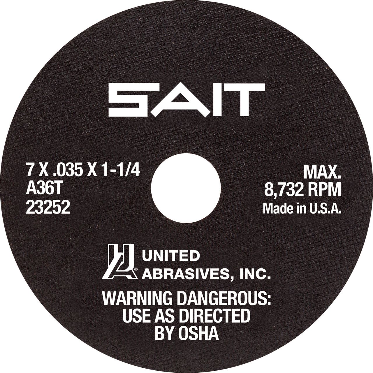 7x1/16x5/8" Type 1 A36T Metal Cut-Off Wheel