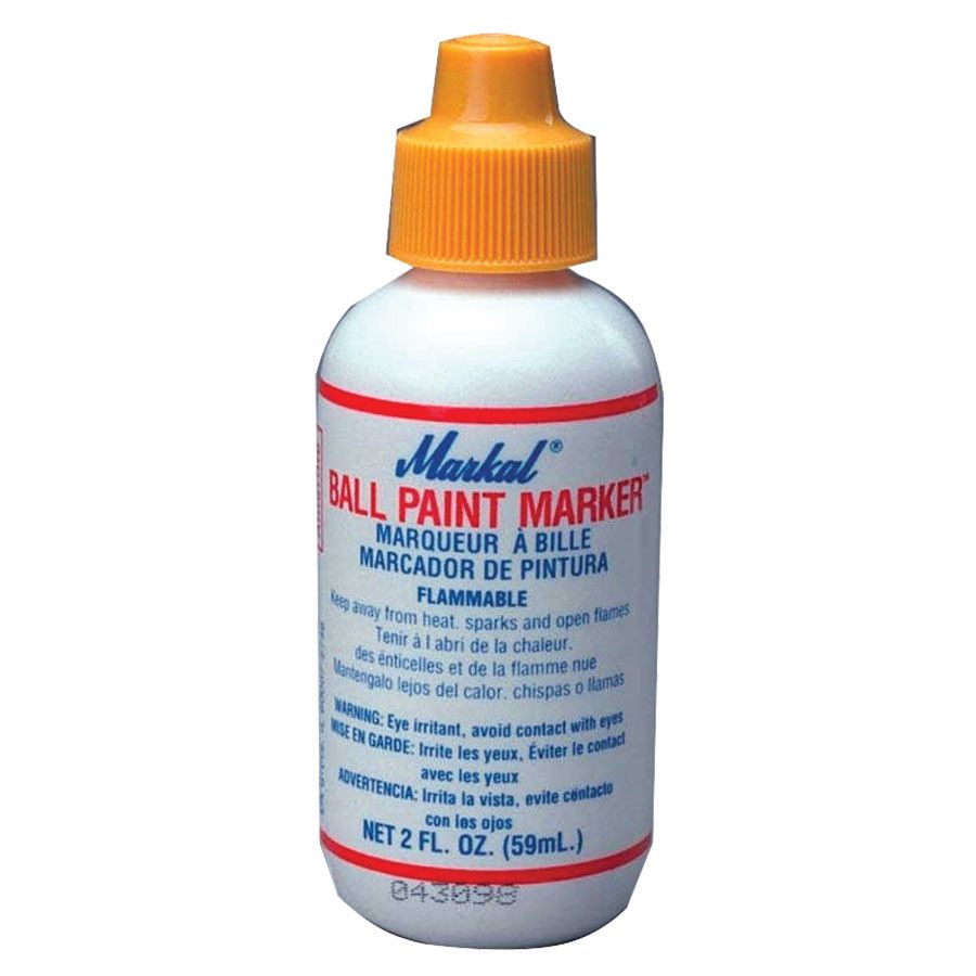 White 2oz Ball Paint Jar with #4 Metal Ball Aplicator (12/box)