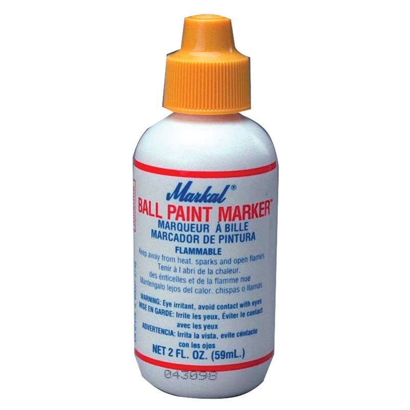 Yellow 2oz Ball Paint Jar with #4 Metal Ball Aplicator (12/box)