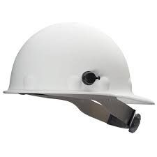 White Thermal Plastic Fibre Metal Hard Hat With Ratchet Headgear & Quiklok