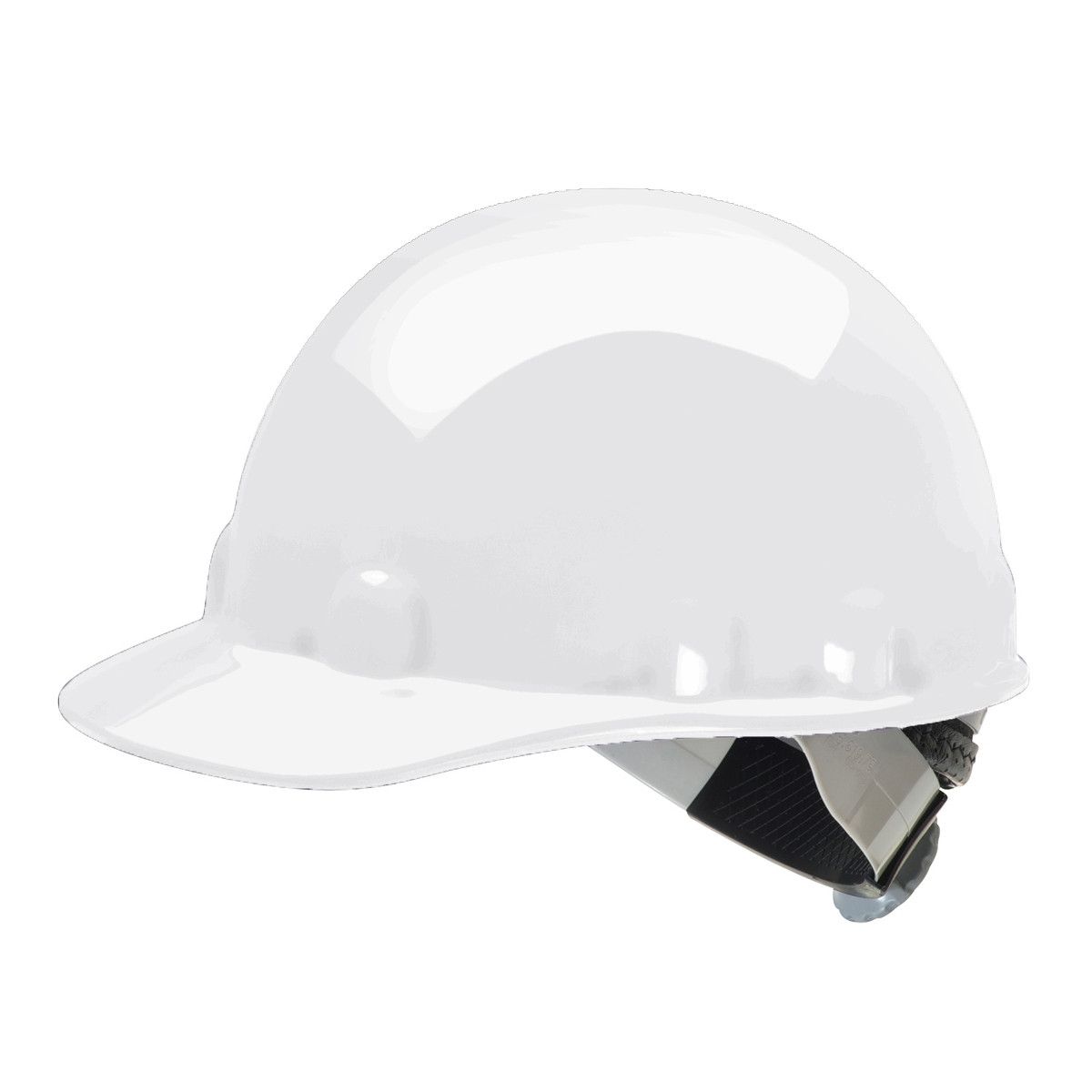 White Thermal Plastic Fibre Metal Hard Hat With Swing Ratchet Headgear