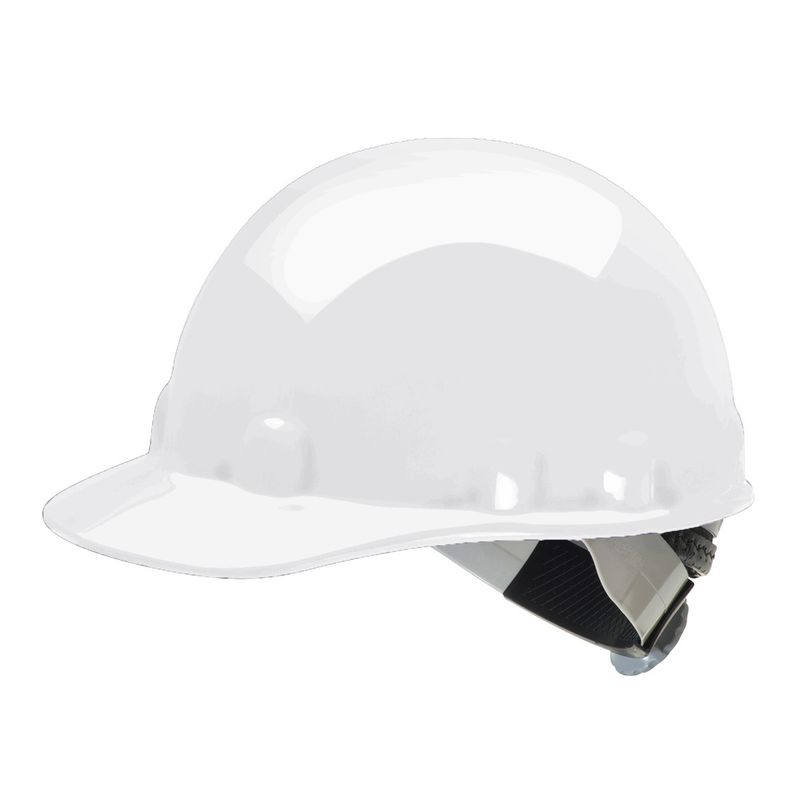 White Thermal Plastic Fibre Metal Hard Hat With Swing Ratchet Headgear