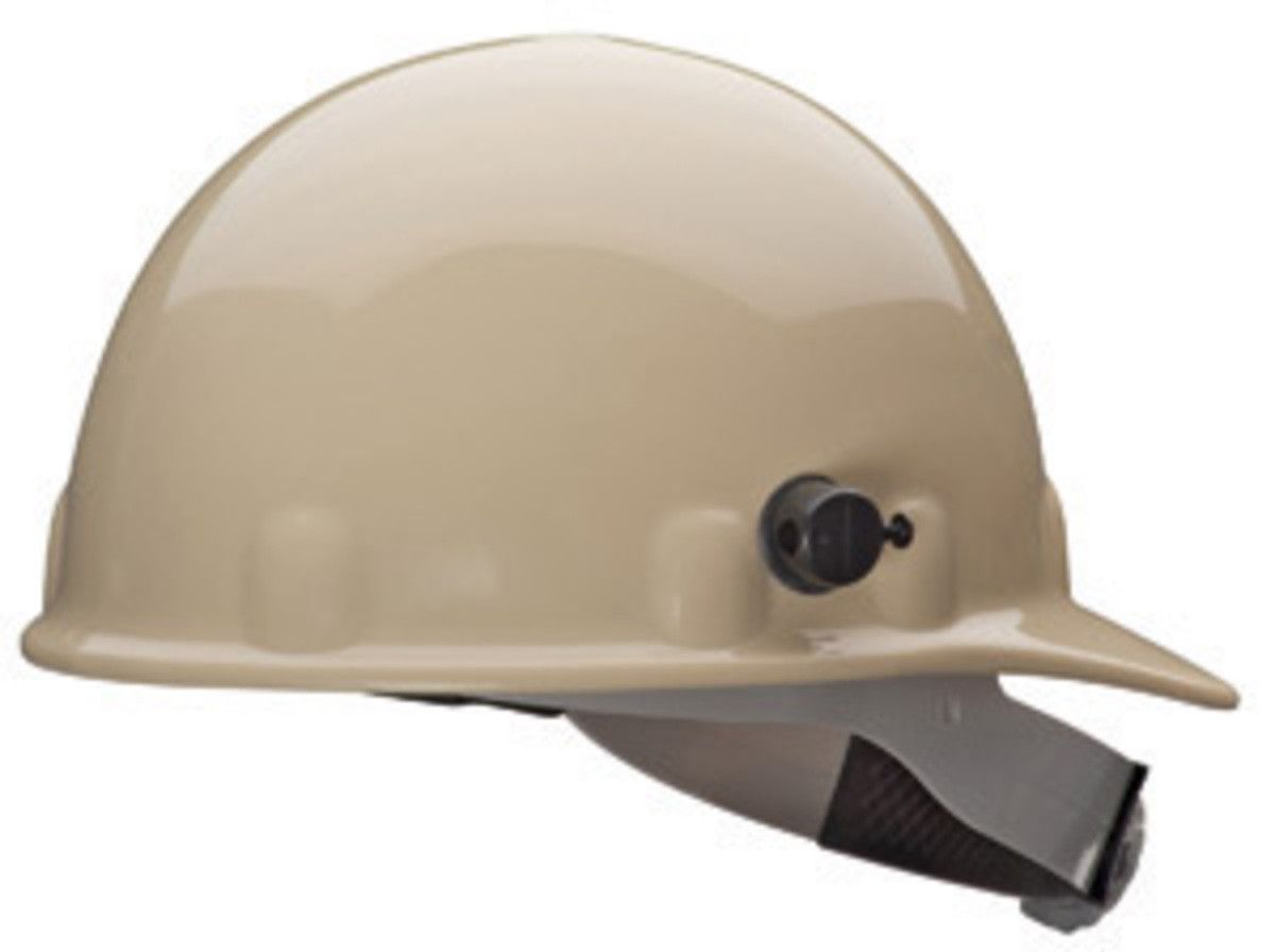 Tan Thermal Plastic Fibre Metal Hard Hat With Ratchet Headgear & Quiklok