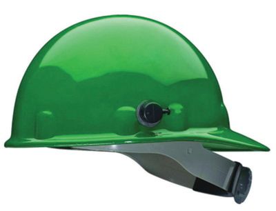 Green Thermal Plastic Hard Hat W/QuikLok and Ratchet Suspension