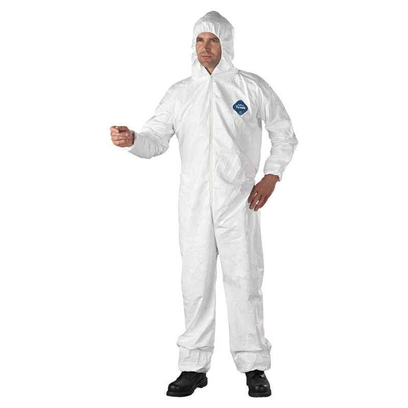 XL Tyvek Suit W/Elastic Wrist & Ankles,Hood (25/bx)