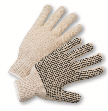 Cotton Knit Glove with PVC Dots on Palm & Fingers 1dz