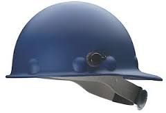 Hard Hat Blue Fiberglass Cap Style with 8 Point Ratchet Suspension and Quick Connect
