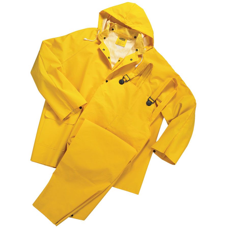 Medium Rain Suit - 3 Pc w/Pants, Jacket, and Hood - 35 Mil Heavy Duty