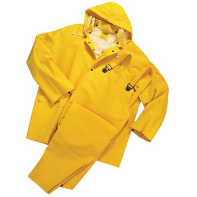 Medium Rain Suit - 3 Pc w/Pants, Jacket, and Hood - 35 Mil Heavy Duty