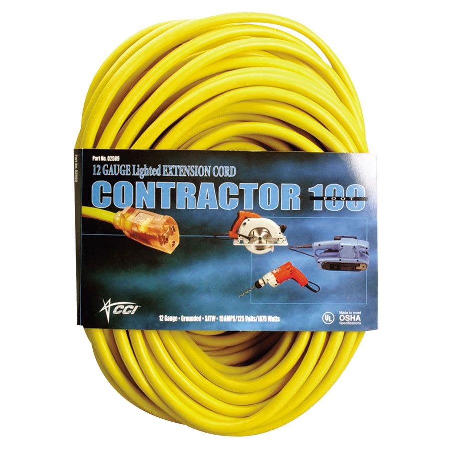 50'x12/3 Triple Tap Extension Cord with Diode End
