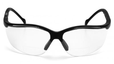 Pyramex Venture II Readers 1.00 Clear Magnifier  Hardcoat Lens w/Black Brow (pr)