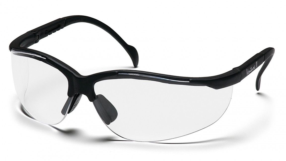 Pyramex Venture II Clear Hardcoat Lens w/Black Brow (pr)