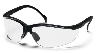 Pyramex Venture II Clear Hardcoat Lens w/Black Brow (pr)