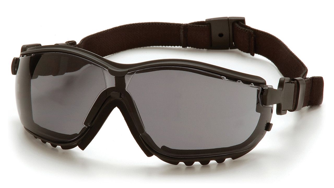 Pyramex V2G Gray Spectacle/Goggle w/Elastic Strap-Headband