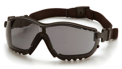 Pyramex V2G Gray Spectacle/Goggle w/Elastic Strap-Headband