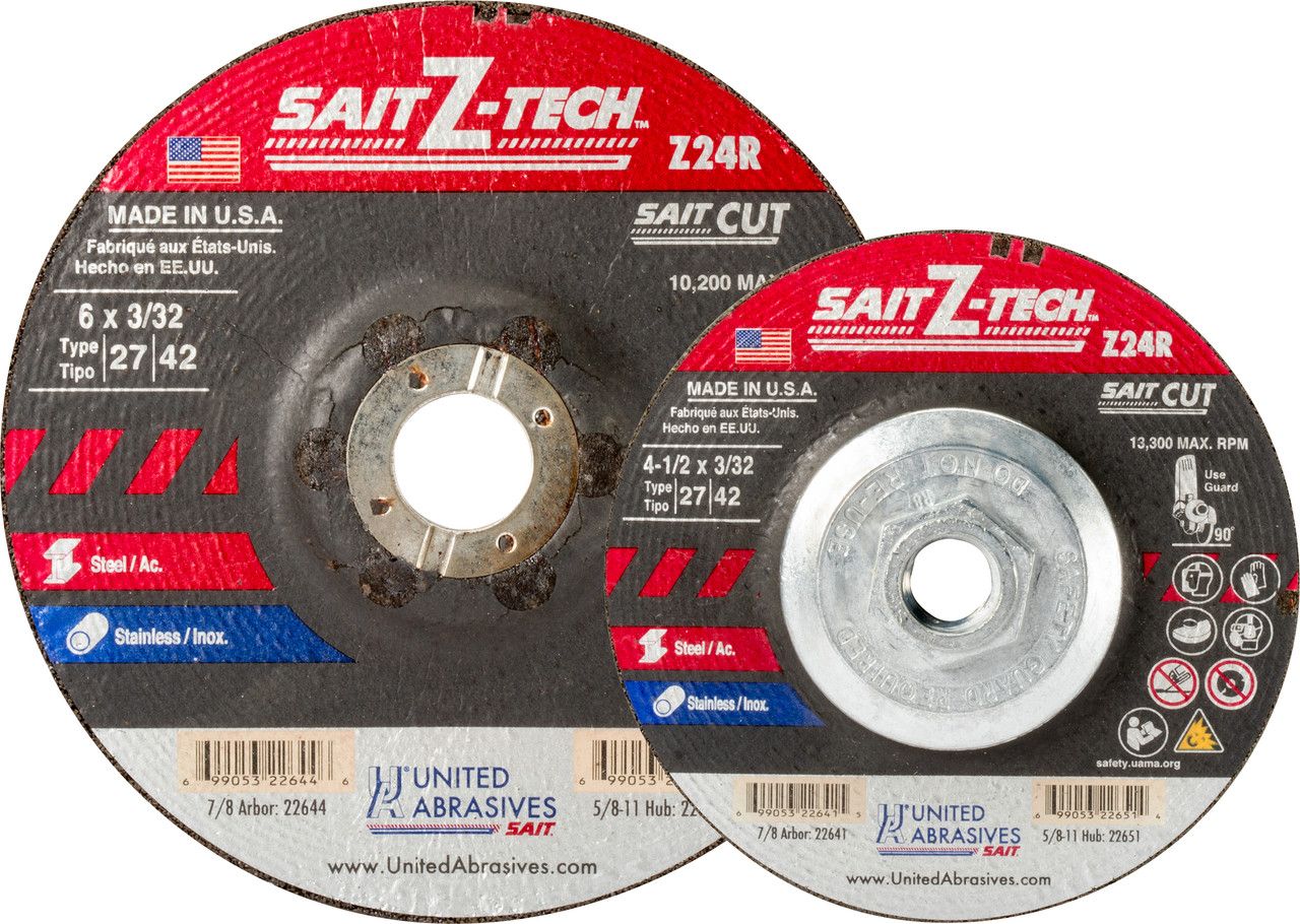 4-1/2x3/32x5/8-11" Type 27 Zirconia Grinding Wheel 