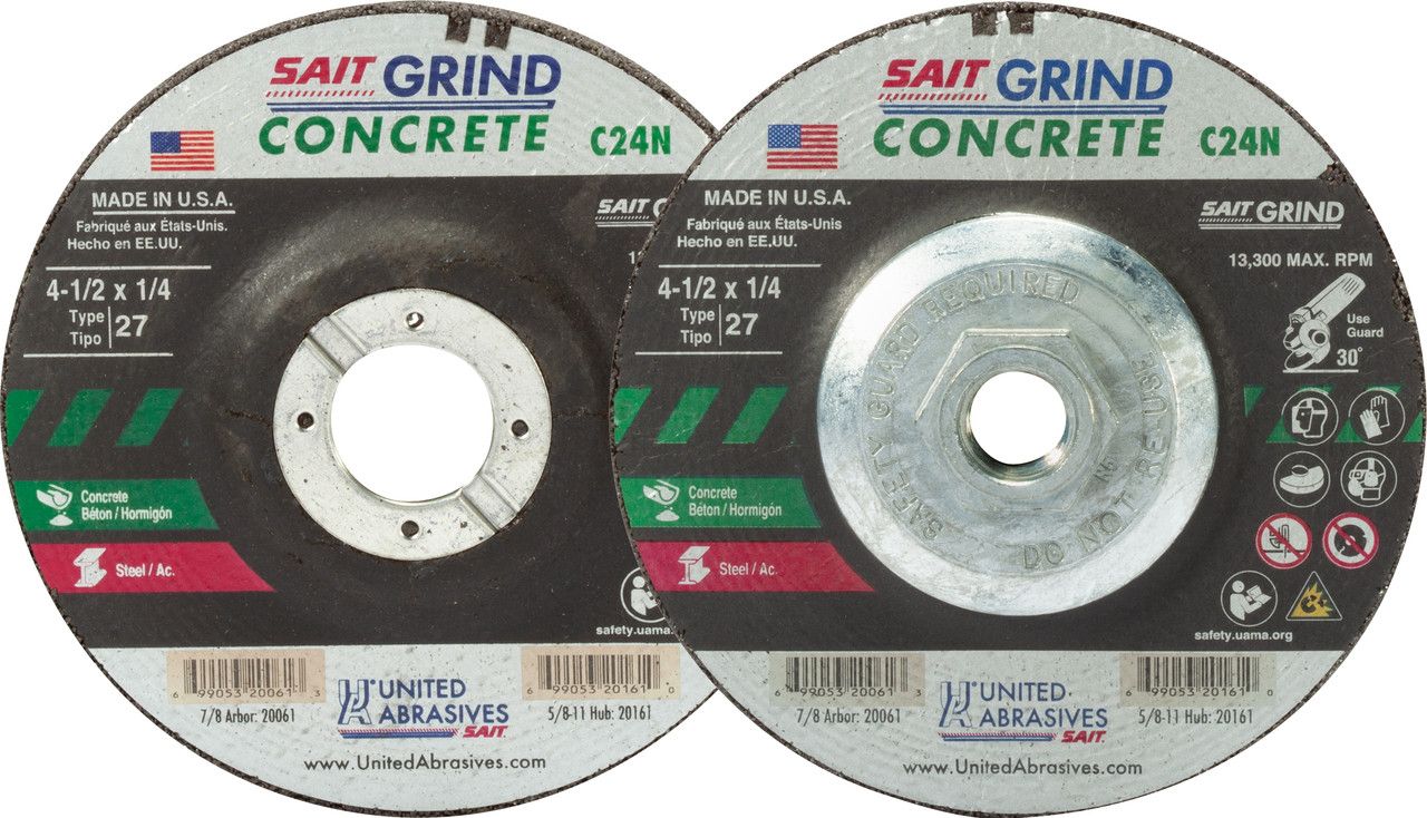4-1/2"x1/4x5/8-11" Type 27 Grinding Wheel for Concrete