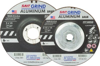 5"x1/4x5/8-11" Type 27 Grinding Wheel for Aluminum