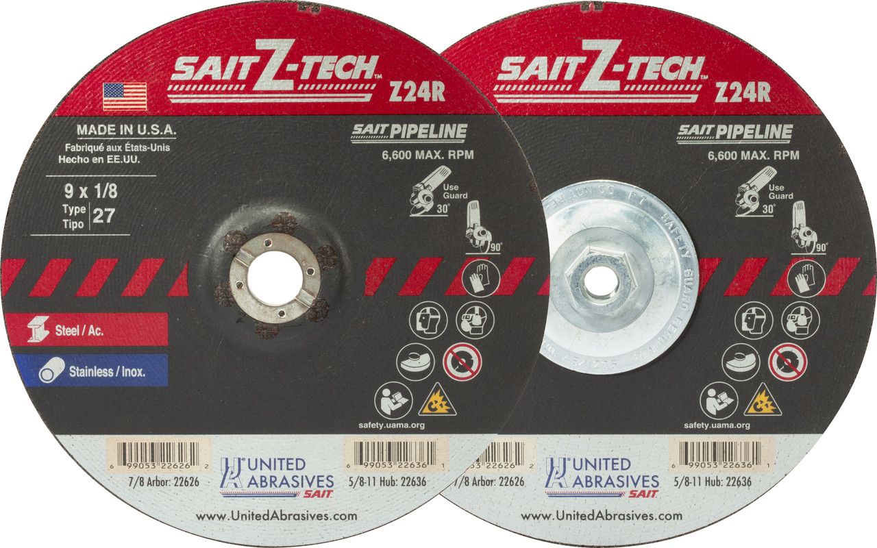 9x1/8x5/8-11" Type 27 Zirconia Grinding Wheel