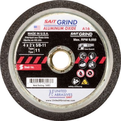 4x3x2x5/8-11" Type 11 A/O 16 Grit Cup Wheel SAIT