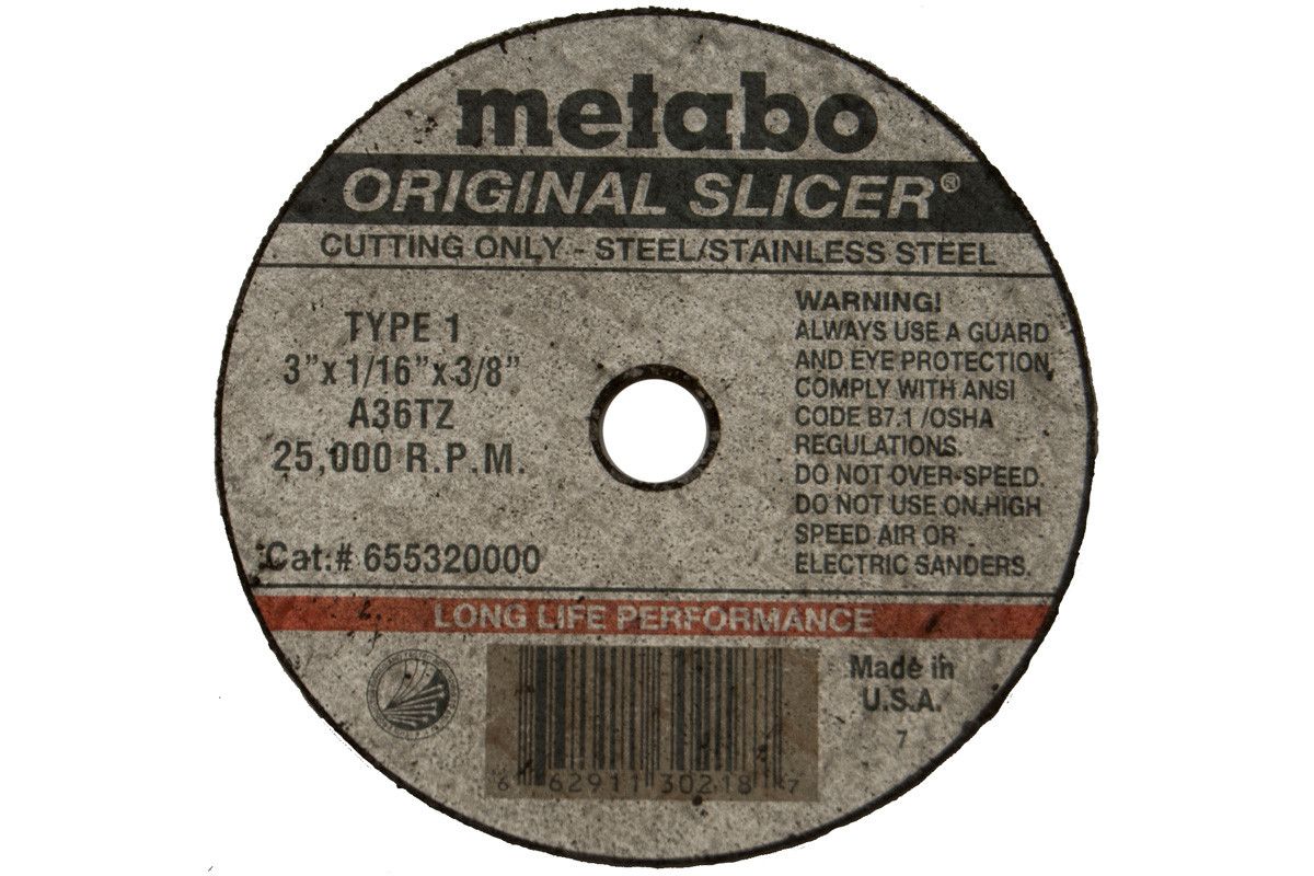 3x1/16x3/8" Metal Cut Off Wheel (Metabo)