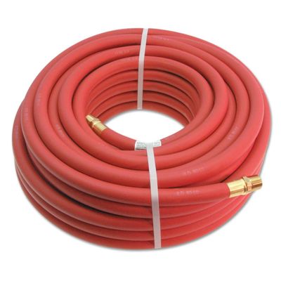 3/8 3/8" x 25' 200 PSI Red Rubber Hose with 3/8" MNPT Fittings