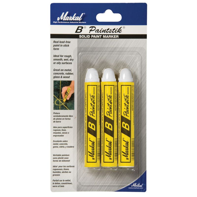 White Paint Crayon - 5x5/8" - Rough Dry Surface Marking