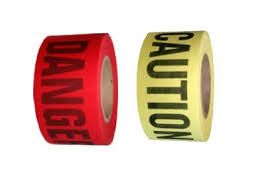 3"x50 yard Yellow "Caution" Pulpable Barricade Tape