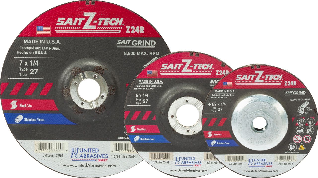 5x1/4x7/8" Type 27 A24R Metal Grinding Wheel