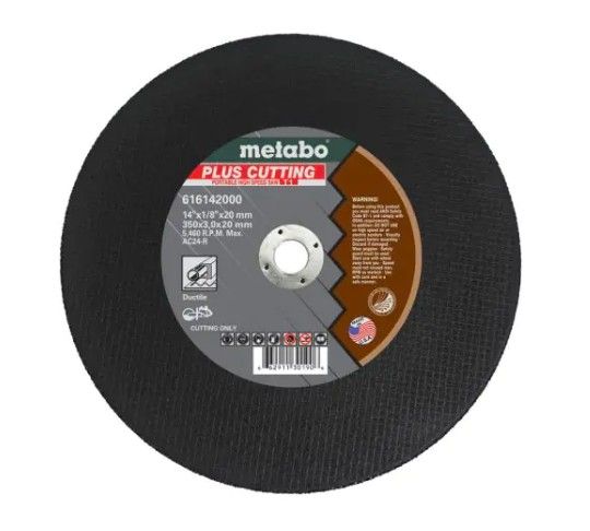 12x1/8x1" A24R Metal Chop Saw Wheel - Metabo