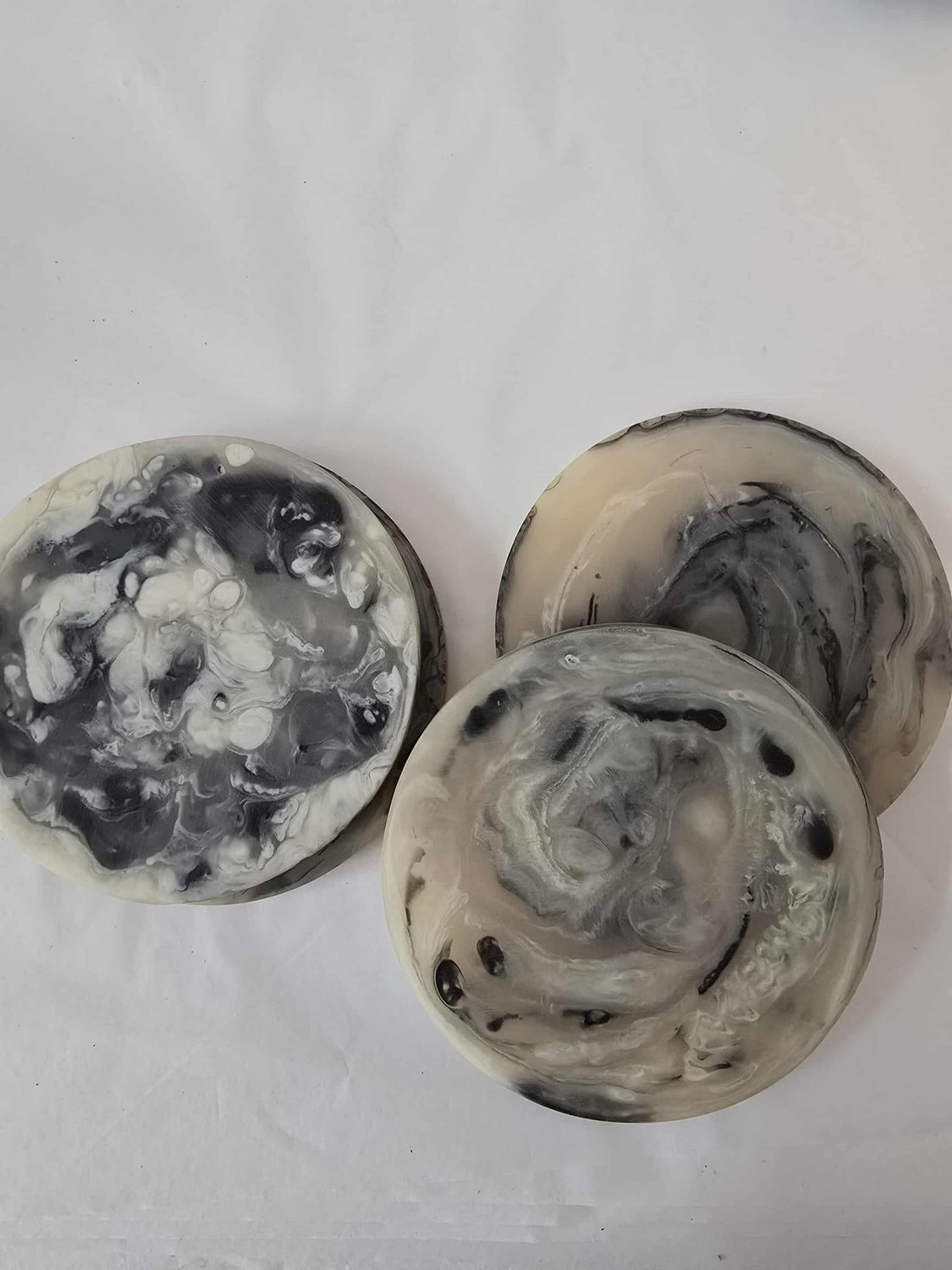 Dino Resin Coasters - Black &amp; White