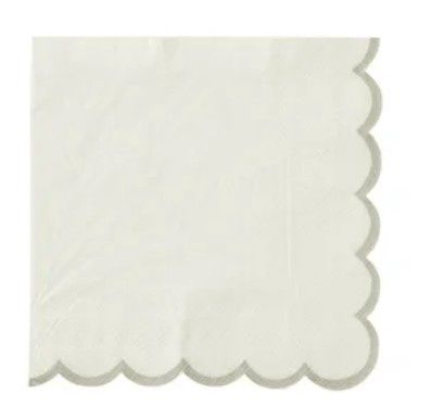 Halcyon Napkins - White &amp; Gold 20pk