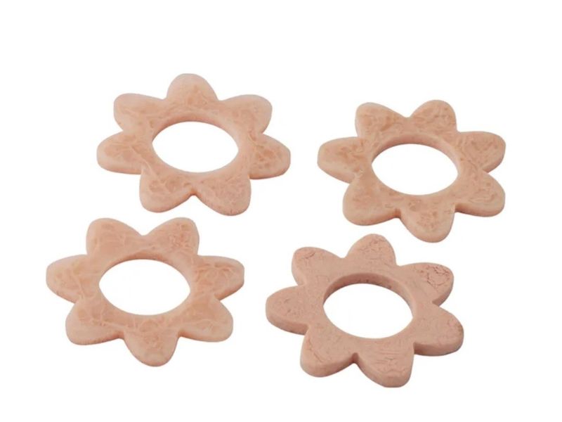 Kip Resin Napkin Rings - Peach