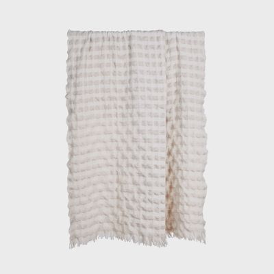 Ridge Waffle Throw - Ivory