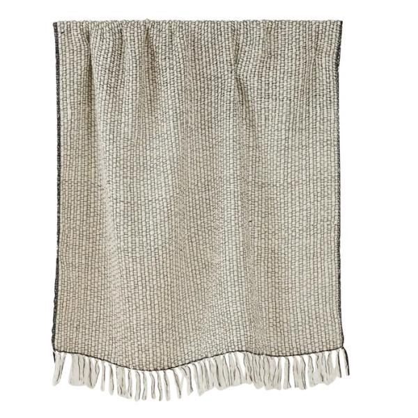 Vienna Wool Throw - Ivory &amp; Black