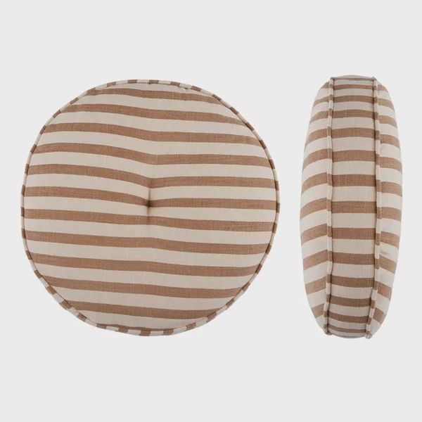 Montauk Round Stripe Cushion - Terracotta