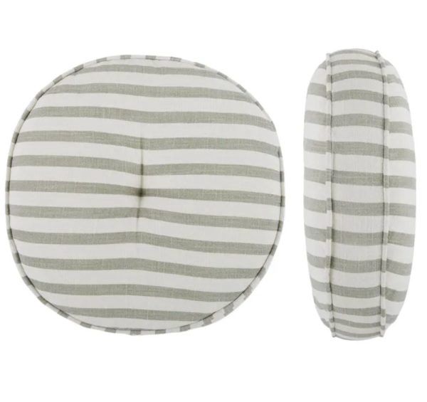 Montauk Round Stripe Cushion - Sage