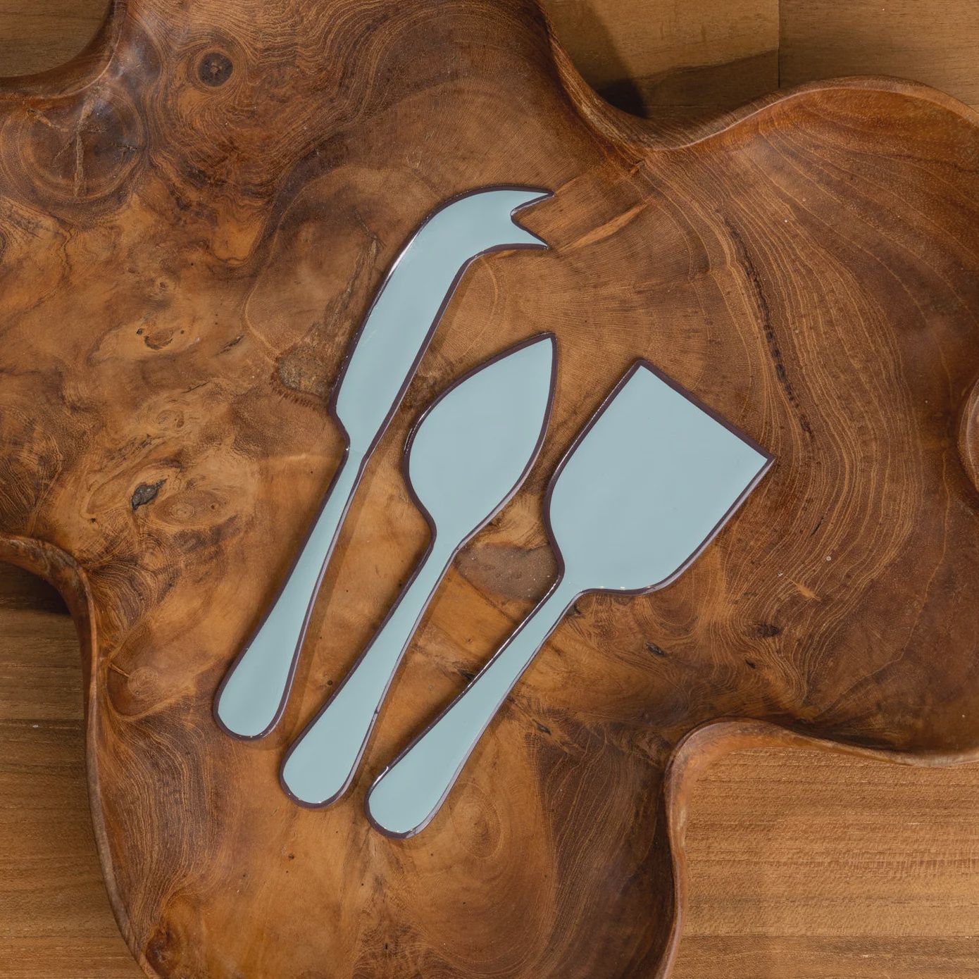Alder Enamel Cheese Set- Duck Egg