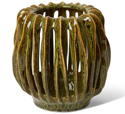Onyeka Tall Candle Holder - Green