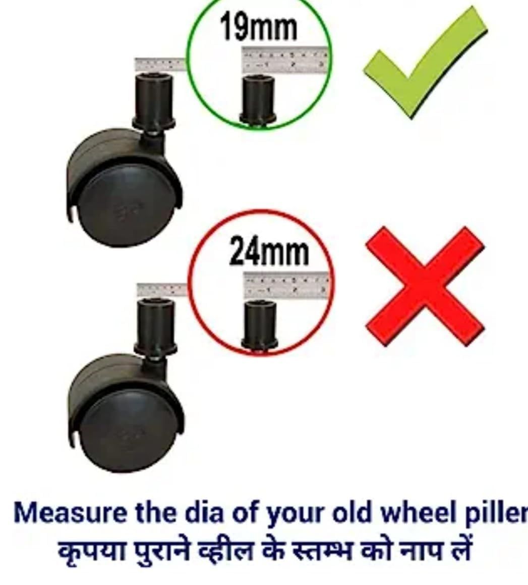 Heavy-Duty Castor Wheel Set of 4 (50mm) | 360° Smooth Rotation | Universal Replacement Wheels for Chairs, Trolleys, Washing Machine Stands, Cooler &amp; Furniture | 85mm Height