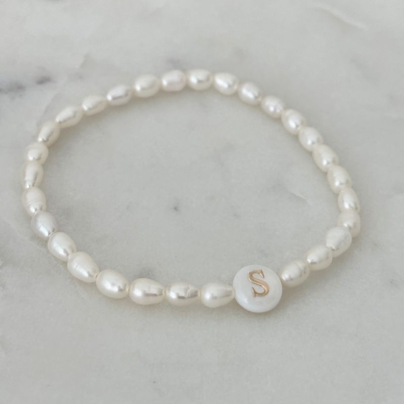 Bransoletka Small Pearls z literką