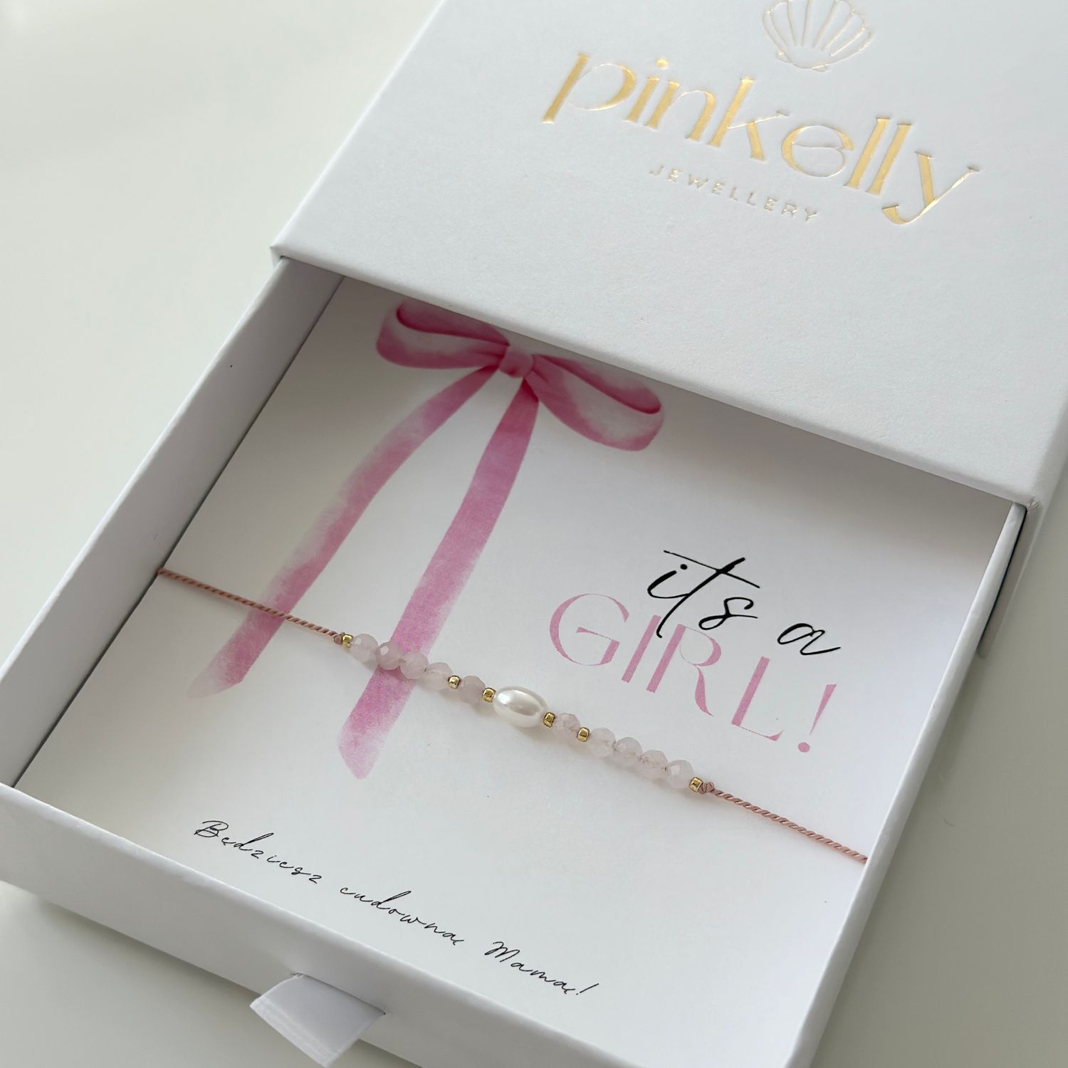 Bransoletka na Baby Shower dziewczynka